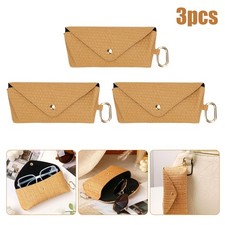3 PCS Hard Shell Rattan Sunglasses Case Eyeglass Protective Pouch for Daily Use