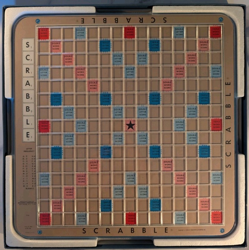 VINTAGE Scrabble Deluxe Edition  COMPLETE Selchow & Righter 1977 Crossword Word