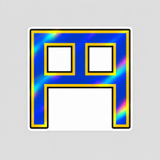 Japanese Yen Kanji Holographic Sticker 2 Inch Blue Gold Currency Decal Japanese Yen Kanji Holographic Sticker 2 Inch Blue Gold Currency Decal