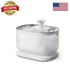 Wireless Cat Water Fountain - 2.5L Dual Flow Stainless Steel Pet Hydration