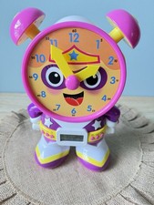 The Learning Journey Telly Jr. Pink Teaching Time Clock - Works-EUC
