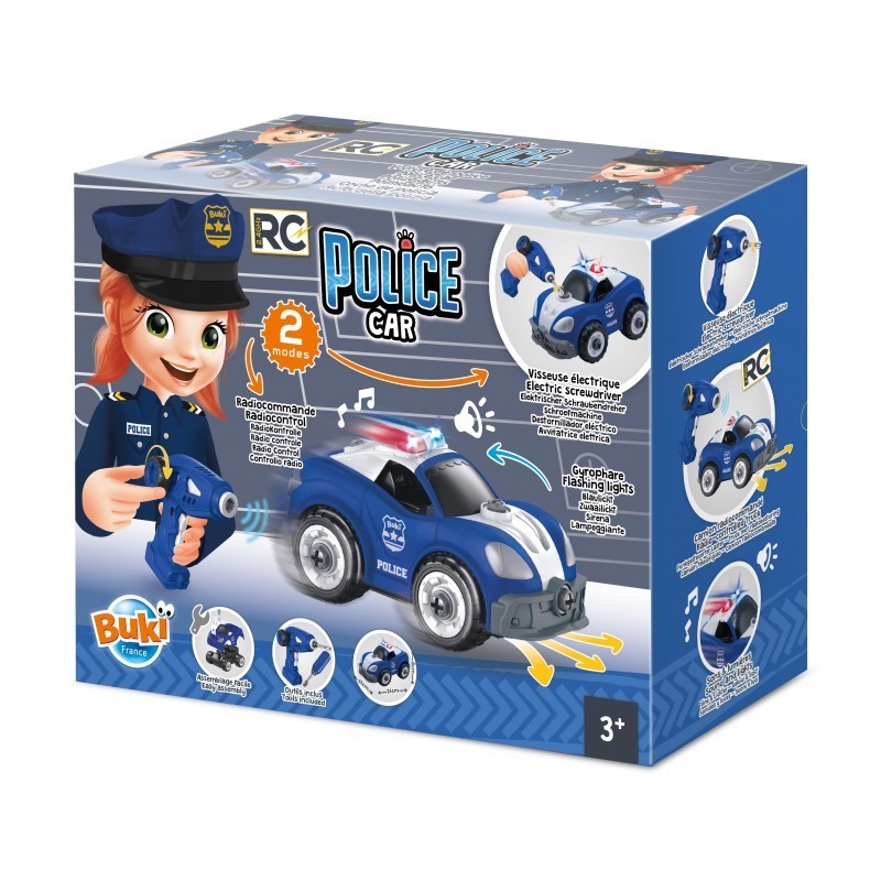 POLICE CAR auto della polizia RADIOCOMANDATA rc BUKI kit scientifico DA MONTARE