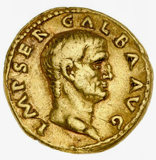 Exquisite Galba Aureus. 68-69 AD, very rare portraiture