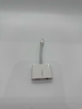 Belkin RockStar Light-ning to 3.5mm Audio Cable Adapter Splitter Charger White