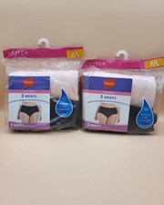  2 Hanes Cotton Briefs 2 PACK Size Large / 7 Women's BRAND NEW