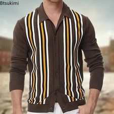 2025 New Men's Spring Thin Knitwear Sweaters Men Business Casual Long Sleeve Kni