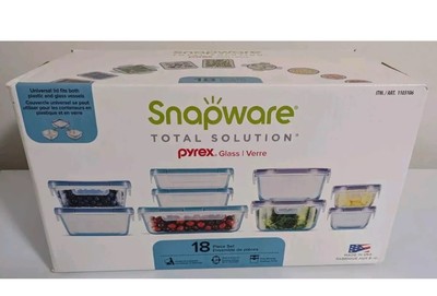 Snapware Total Solution Pyrex Glass 18 Piece Set New In Box