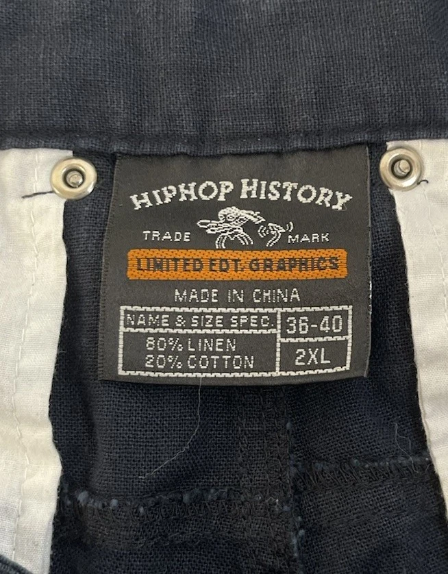 复古嘻哈历史白金亚麻宽松短裤尺寸 2XL Jnco 风格 B Fox Y2K — 第 3/4 张图片