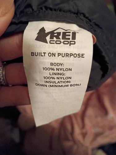 REI Co-op Down Jacket Black Mens XL 650-Fill Puffer Full Zip Lightweight 154167 image 5