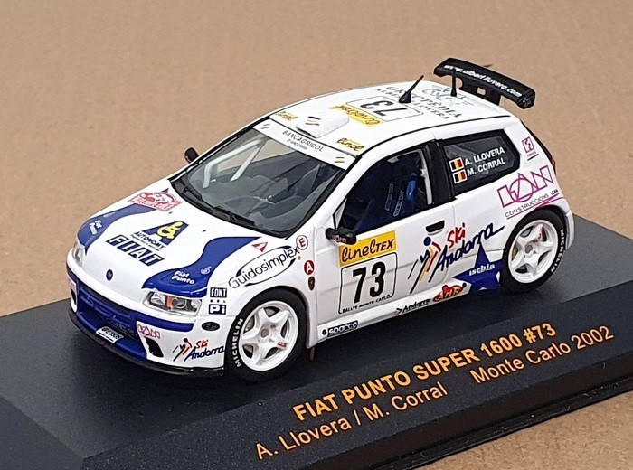 Ixo 1/43 Scale RAM059 - Fiat Punto Super 1600 #73 Monte Carlo 2002 - White