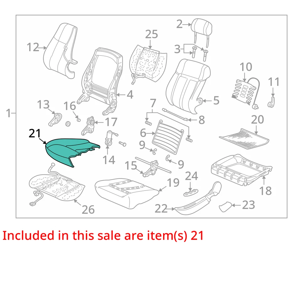 ADEQUADO PARA 2000 SATURN LS1 LS2 CAPA ASM D/SEAT & P/SEAT 22688862 - NOVO FABRICANTE DE EQUIPAMENTO ORIGINAL 22688862 - Imagem 2 de 3