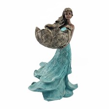 Divine Bird Feeder Weather-Resistant Foliage Bowl Garden Statue for Gardeners