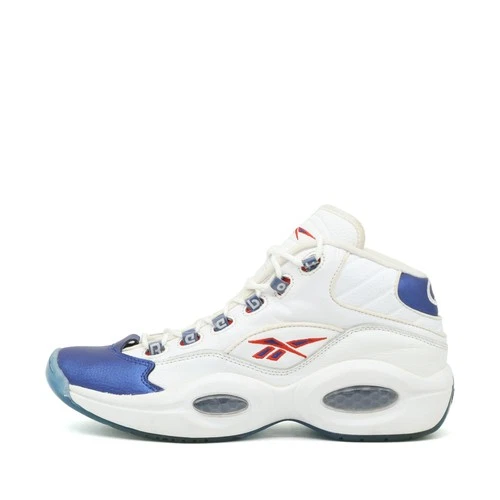 Reebok Herren Question Mid Sneaker Weiß/Blau/Rot Mittel Basketballschuh EU 43