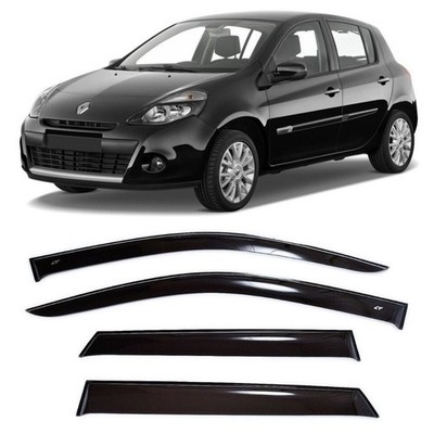 Tape-on Window Visors Rain Guards Fit Renault Clio Hb 5d 2005-14 Wind Deflectors