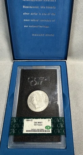 1884-CC Morgan Dollar CAC MS61 GSA Carson City w/ Box