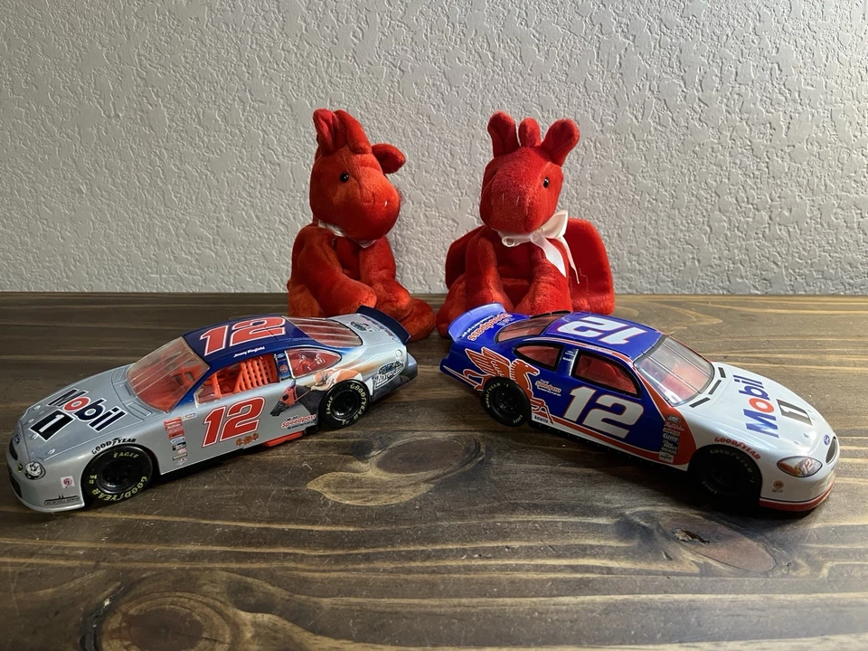 Nascar #12 Mobil 1 Jeremy Mayfield Diecast Cars Pegasus Plushies Exxonmobil Bell - Image 2 of 4