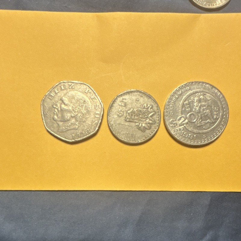 Mixed Lot of 3 Mexico Coins 1970 & 1981 Circulated, Uncertified, Ungraded