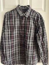 Tasso Elba Mens XL Black Gray Red Plaid Button Down Shirt Long Sleeve