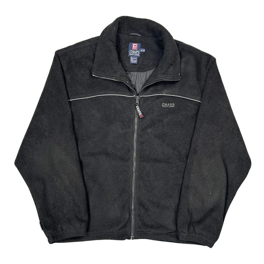 Chaps Ralph Lauren Fleece Jacket - XL Black Polyester