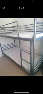 IKEA Svarta metal bunk bed in Silver Colour 97 x 208cm