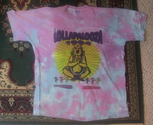 LOLLAPALOOZA TIE DYE Concert T-Shirt XXL Pumpki 1990s vintage concert t-shirt, vintage, size XXL, single stitch, B+ condition