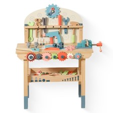 Wooden Power Tool Workbench for Kids, Building Tools Sets Pretend Play Toys -...