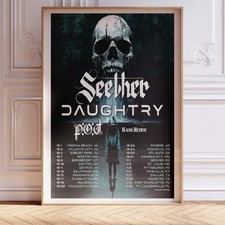 Seether Daughtry Skull Tour Poster Wall Art A0 Large Print Decor Rock