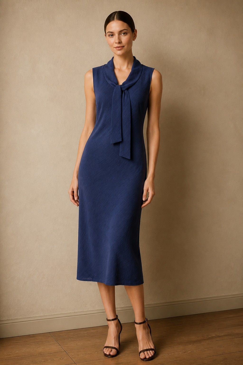 Vintage 90's Sleeveless Midi Dress Classic Tailored Look Size 4 Clifford Wills