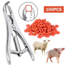 Sheep Lamb Goat Castration Plier Emasculation Tail Dock Applicator Free100 Bands