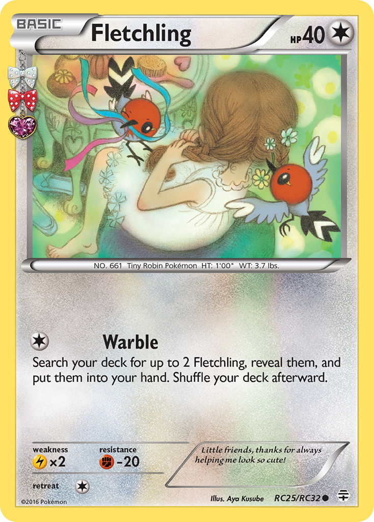 Fletchling RC25/RC32 Common Generations Pokemon Near Mint