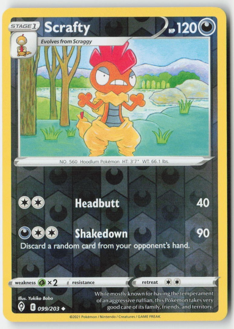 Scrafty 99/203 Uncommon MP Reverse Holo - Evolving Skies