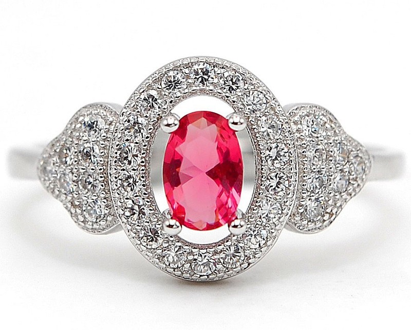 1CT Heat Treated Rubellite Tourmaline 925 Solid Sterling Silver Ring Sz 6 MM1-1