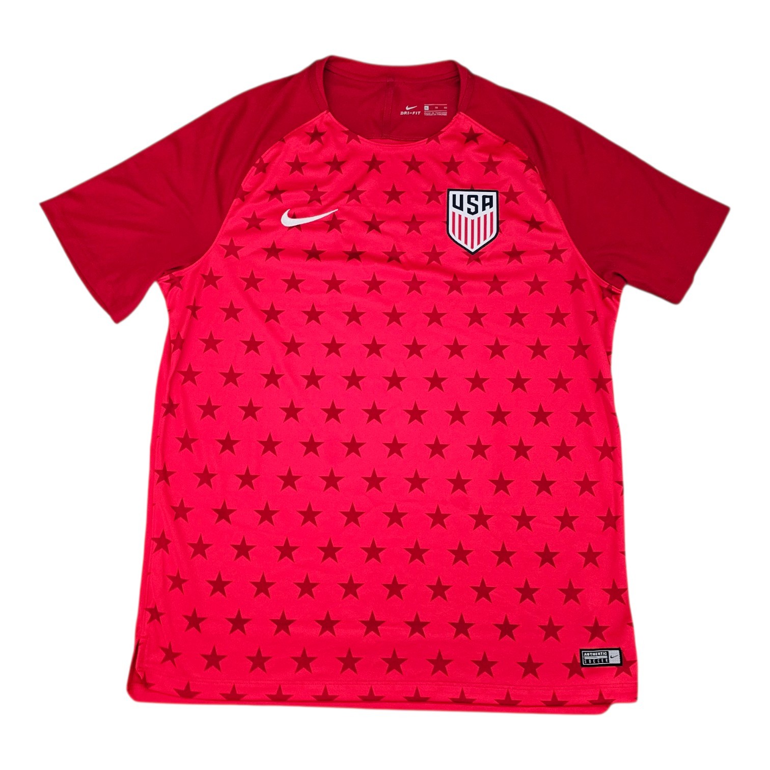 Nike USMNT 2018 GX2 Training Jersey in red with an all-over star graphic Mens XL