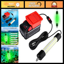 Underwater Green Fishing Light for Milwaukee M18 Battery, IP68, 16FT Cable, Nigh