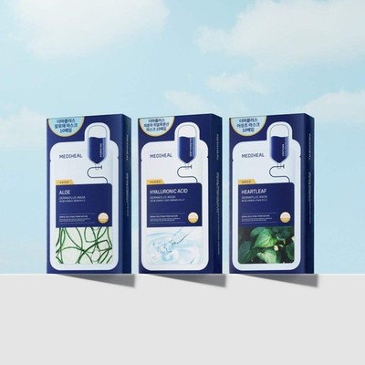 Mediheal Derma Plus Moisture Mask - 3-Type Set, 30 Sheets (Aloe + Houttuynia + H