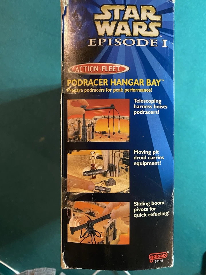 Galoob Star Wars Episodio I 1998 Podracer Hangar Bay flota de acción sellada en caja Foto 4 de 4