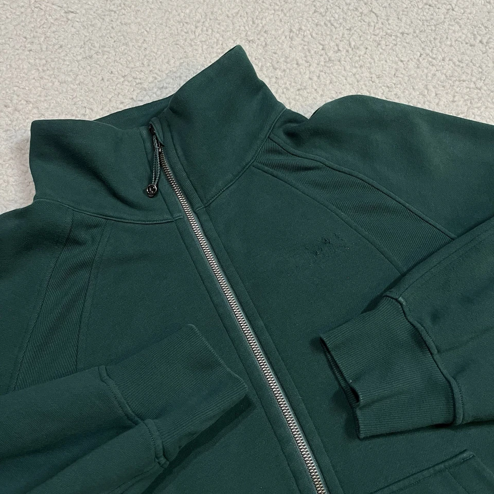 Толстовка женская Lululemon большая зеленая с аквалангом увеличенная воронка вырез на молнии - Изображение 2 из 4