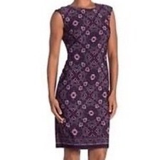 NWT Vince Camuto Womens Medallion Print Sleeveless Sheath Dress Size 6 Career
