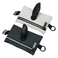 2Pcs Dog Poop Bag Holder Pet Waste Bag Dispenser with Zipper Gray/Black