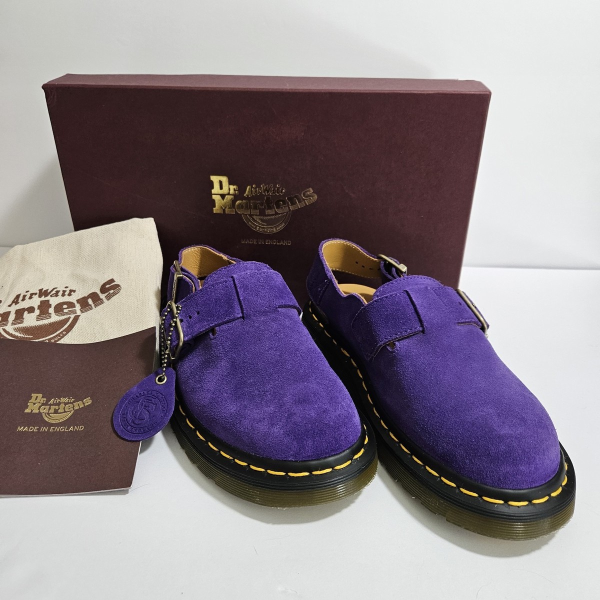 Dr Martens Jorge Purple Buck Suede Mules Brand New in Box Size US