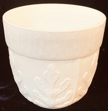 1975 FTD Oak Leaf Pattern Milk Glass 5" Wide Planter NO CHIPS NO CRACKS