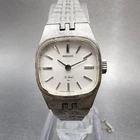 Seiko Watch Women 19mm White Dial Silver Tone Rectangle Manual Wind READ!!!!