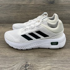 Adidas Cloudfoam Comfy El Men\'s White Running Shoes‎ Sneakers Size 7.5 Adidas Cloudfoam Comfy EL White Black Collegiate Green for  main image 4