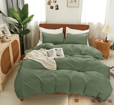 SDAPNAY Green Cotton Duvet Cover Twin Set 2 Pieces 68x90