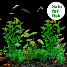 Vibury Fish Tank Aquatic Plants, 14 Pack Aquarium Plants Green Artificial Aquat