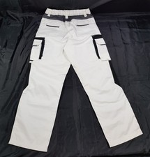 UVEX WORK TROUSERS MENS W32" L30" WHITE BLACK CARGO PANTS KNEE PAD MULTIPOCKET