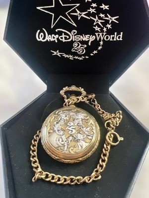 Disney Walt Disney World 25th Anniversary Gold Taschenuhr Sterne Design