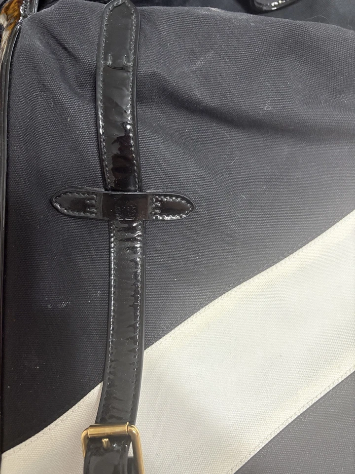 Ralph Lauren черный и белый наплечная сумка рюкзак с золотой пряжкой детализация - Изображение 4 из 4