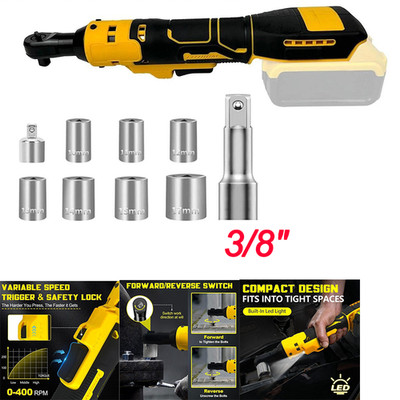 3/8'' Cordless Ratchet Wrench - DEWALT 20V Compatible, Rechargeable, High Torque