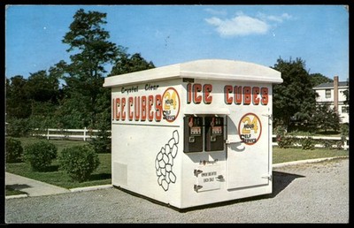 Vintage Postcard Ice Cube Vending Machine Mattituck Long Island NY